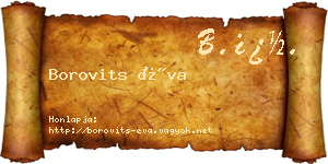 Borovits Éva névjegykártya